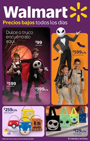 Folleto Walmart México Disfraces de Halloween 2025